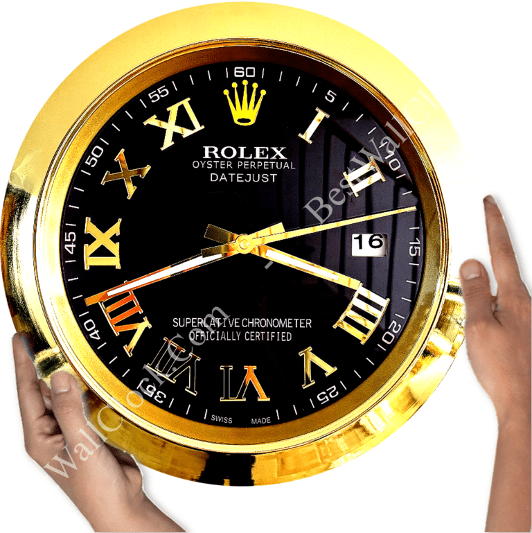 DATEJUST – GOLD-BLACK EDITION 35 CM DELUXE METAL WALL CLOCK