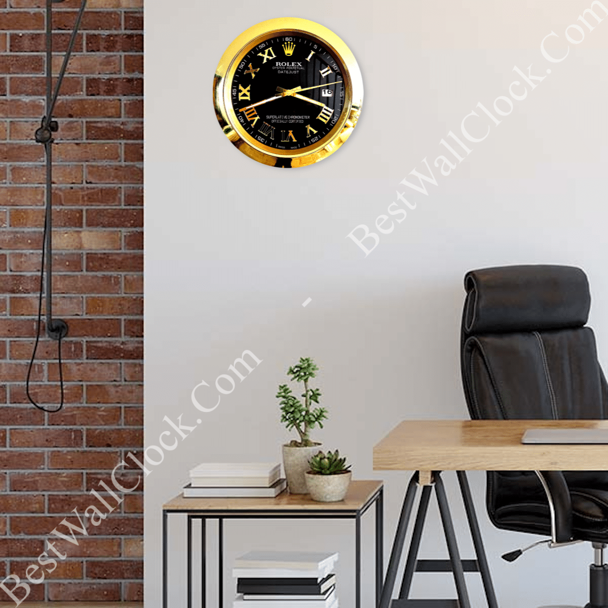 DATEJUST – GOLD-BLACK EDITION 35 CM DELUXE METAL WALL CLOCK