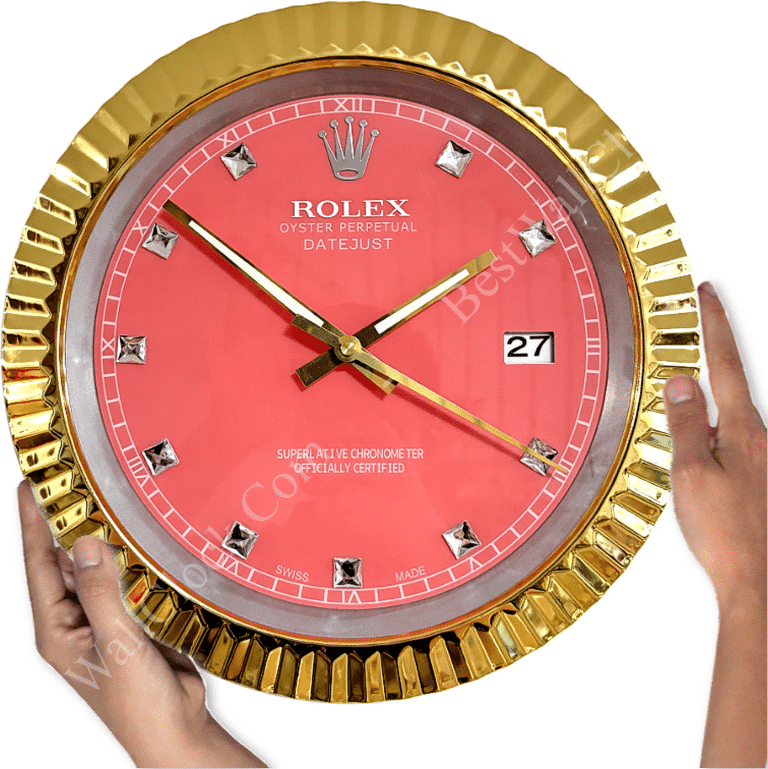DATEJUST – ROSE GOLD – PINK EDITION 35 CM DELUXE METAL WALL CLOCK