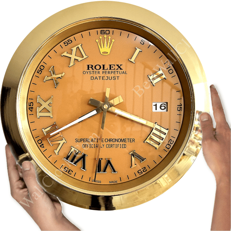 DATEJUST – GOLD – YELLOW 2 DELUXE METAL WALL CLOCK 35 CM