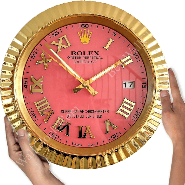 DATEJUST - ROSE GOLD – PINK EDITION 35 CM DELUXE METAL WALL CLOCK