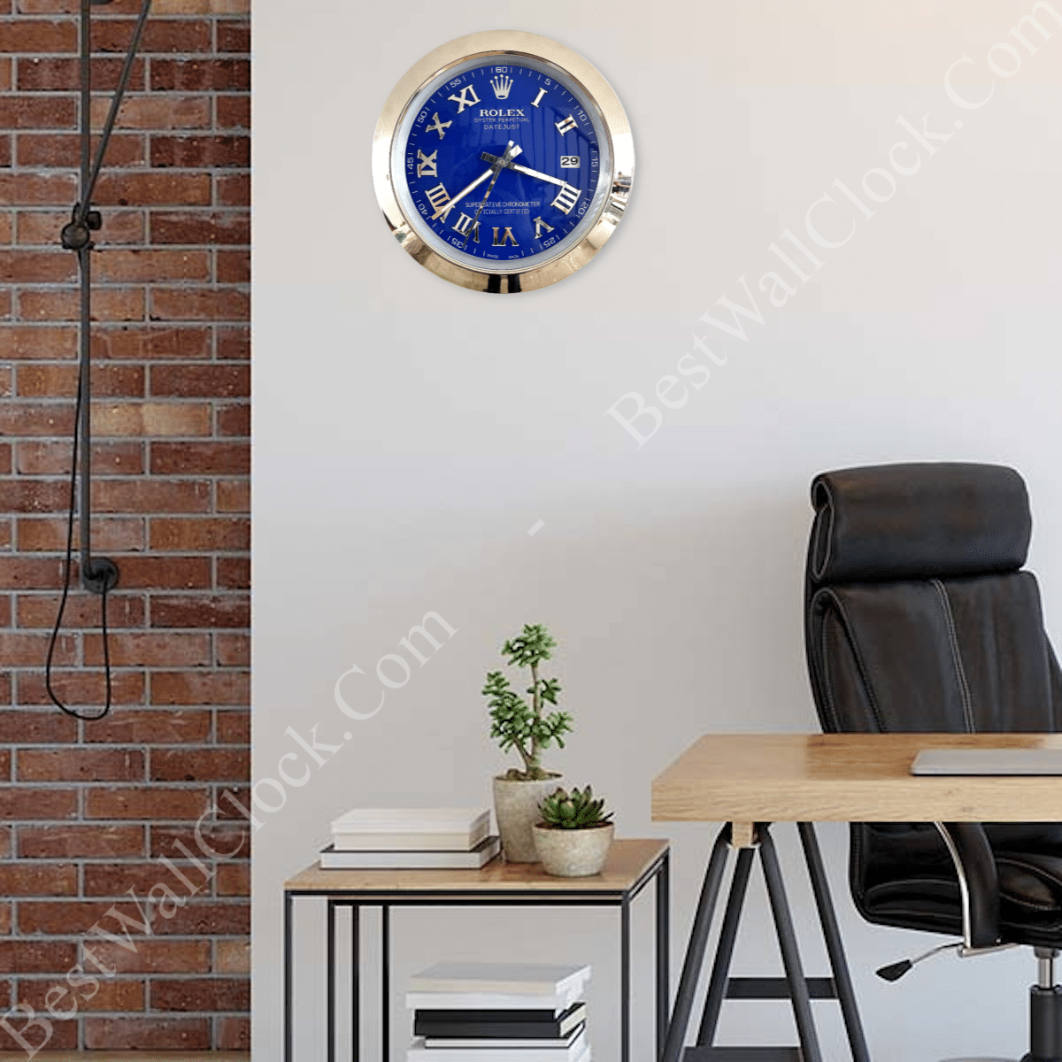 DATEJUST – SILVER – BLUE EDITION 35 CM DELUXE METAL WALL CLOCK