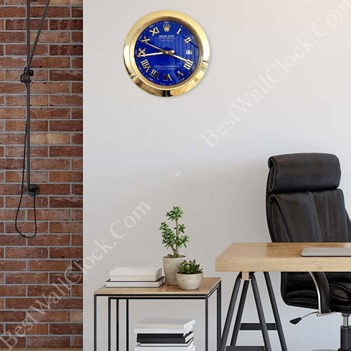 DATEJUST – GOLD – BLUE EDITION 35 CM DELUXE METAL WALL CLOCK