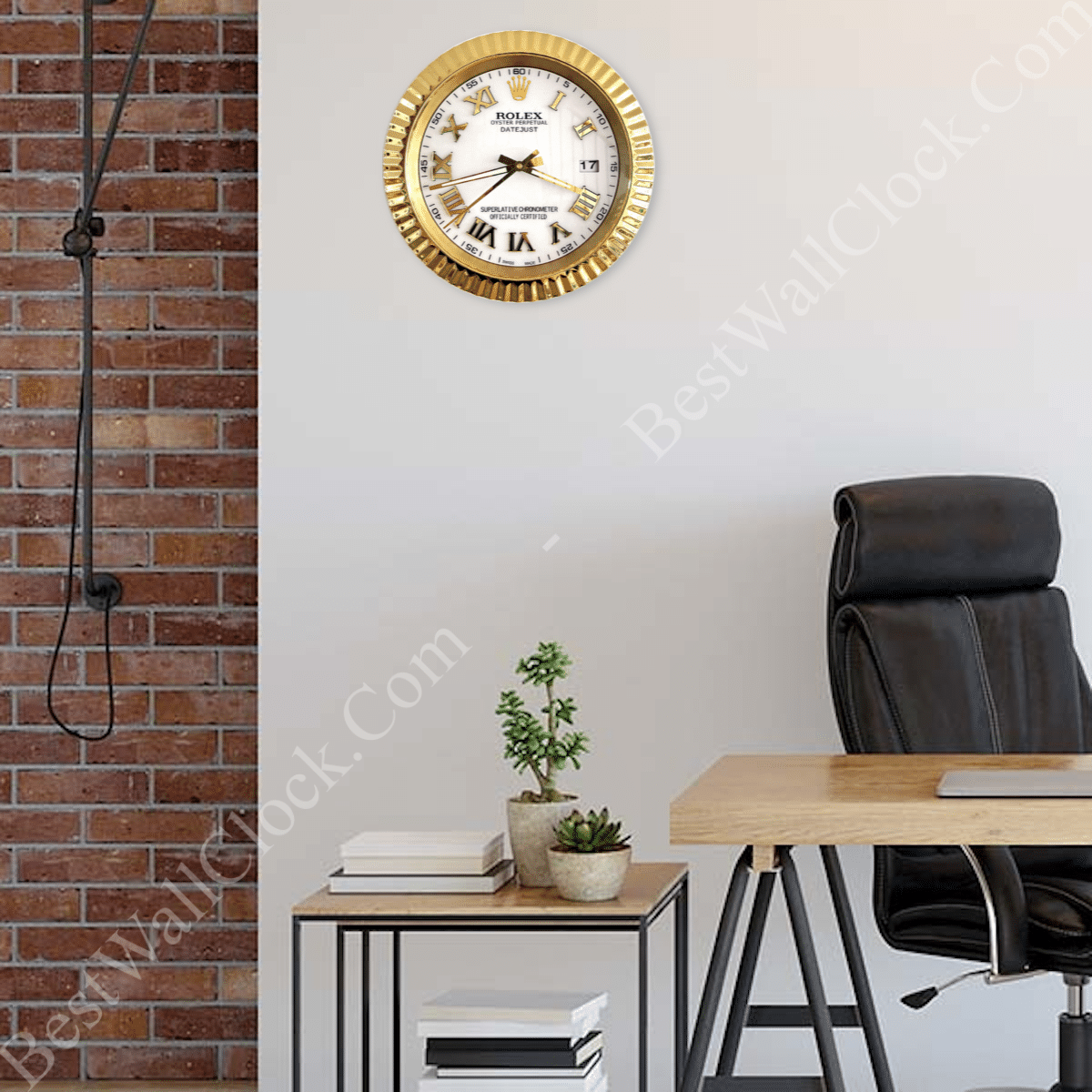 DATEJUST – ROSE GOLD – WHITE EDITION 35 CM DELUXE METAL WALL CLOCK