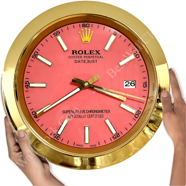 DATEJUST – GOLD – PINK 2 EDITION 35 CM DELUXE METAL WALL CLOCK