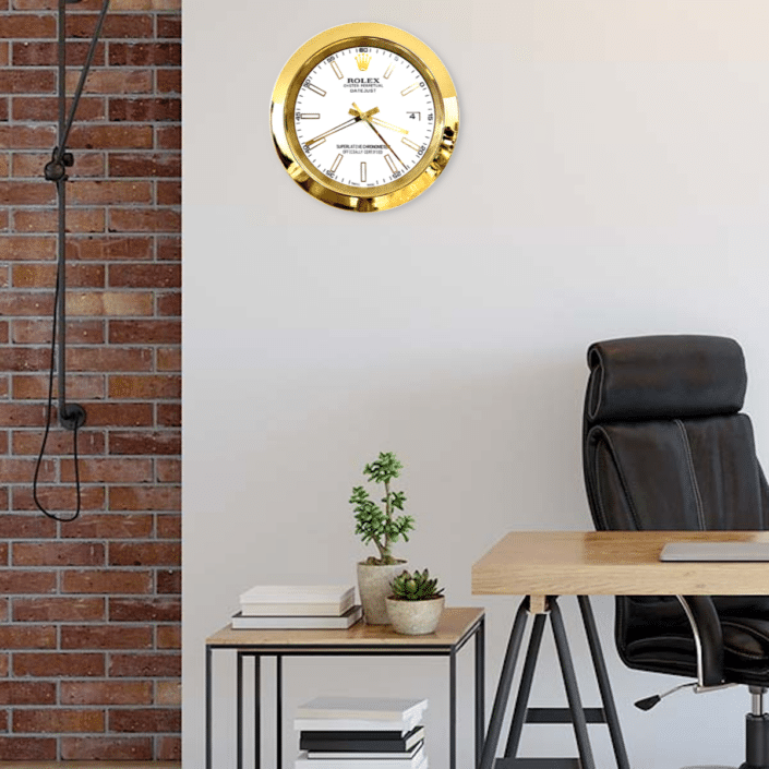 DATEJUST – GOLD-WHITE – 2 EDITION 35 CM DELUXE METAL WALL CLOCK