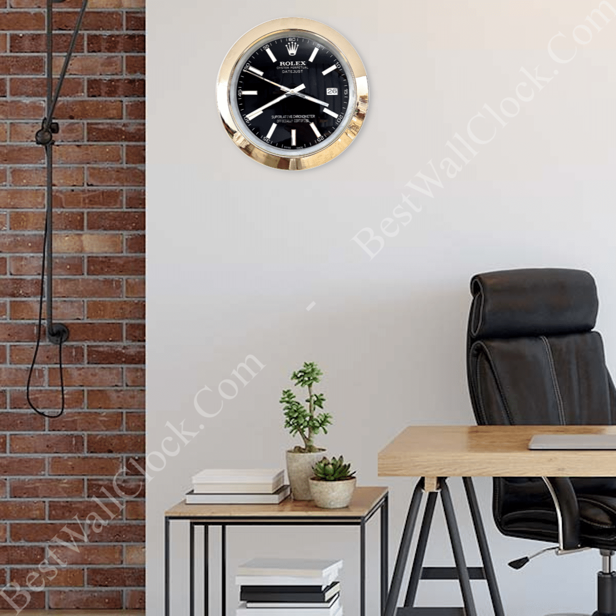DATEJUST – SILVER – BLACK EDITION 35 CM DELUXE METAL WALL CLOCK