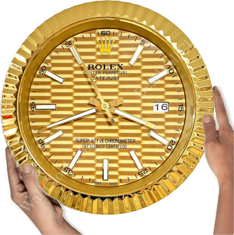 DATEJUST – ROSE GOLD – GOLD EDITION 35 CM DELUXE METAL WALL CLOCK
