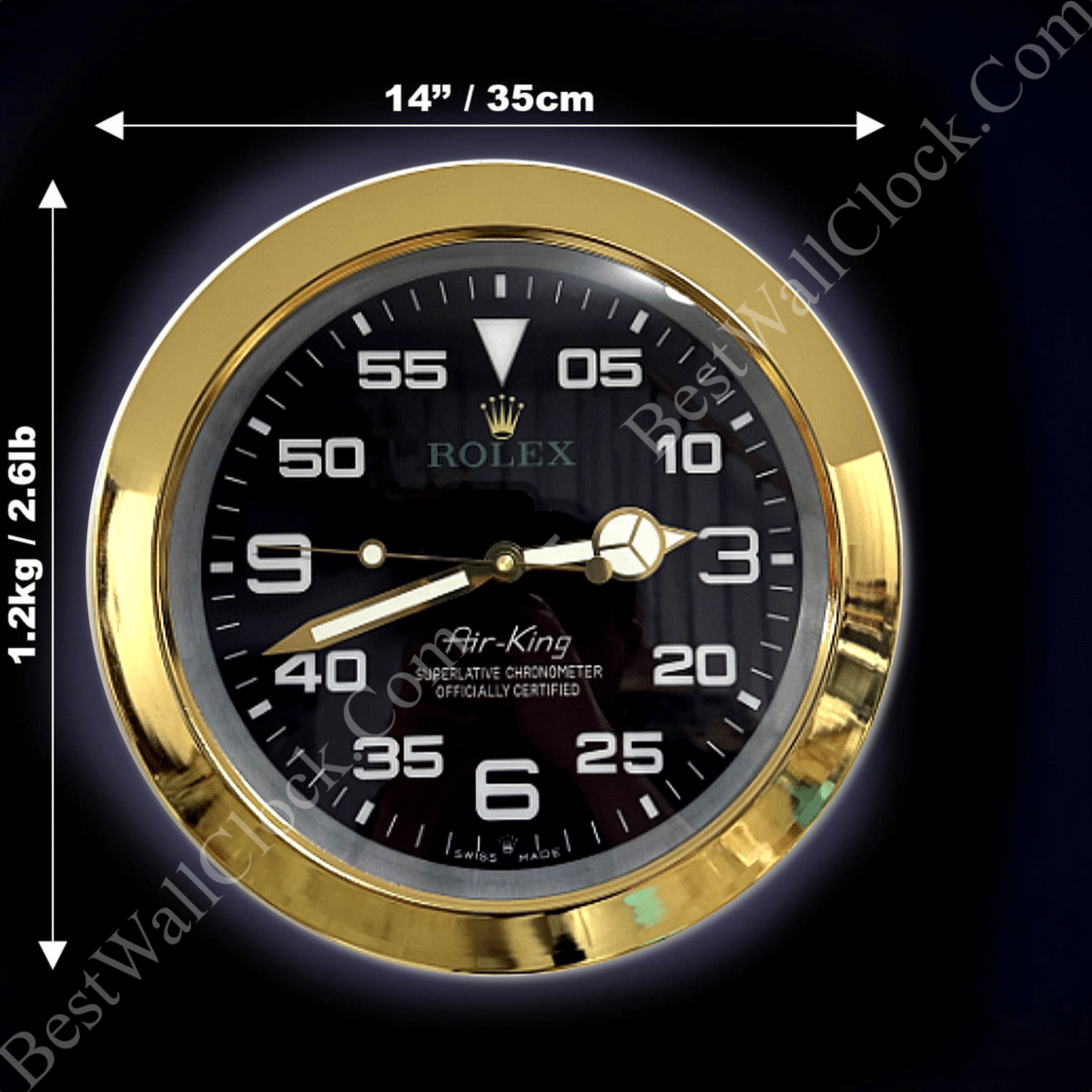 AIRKING – GOLD – BLACK EDITION 35 CM METAL WALL CLOCK