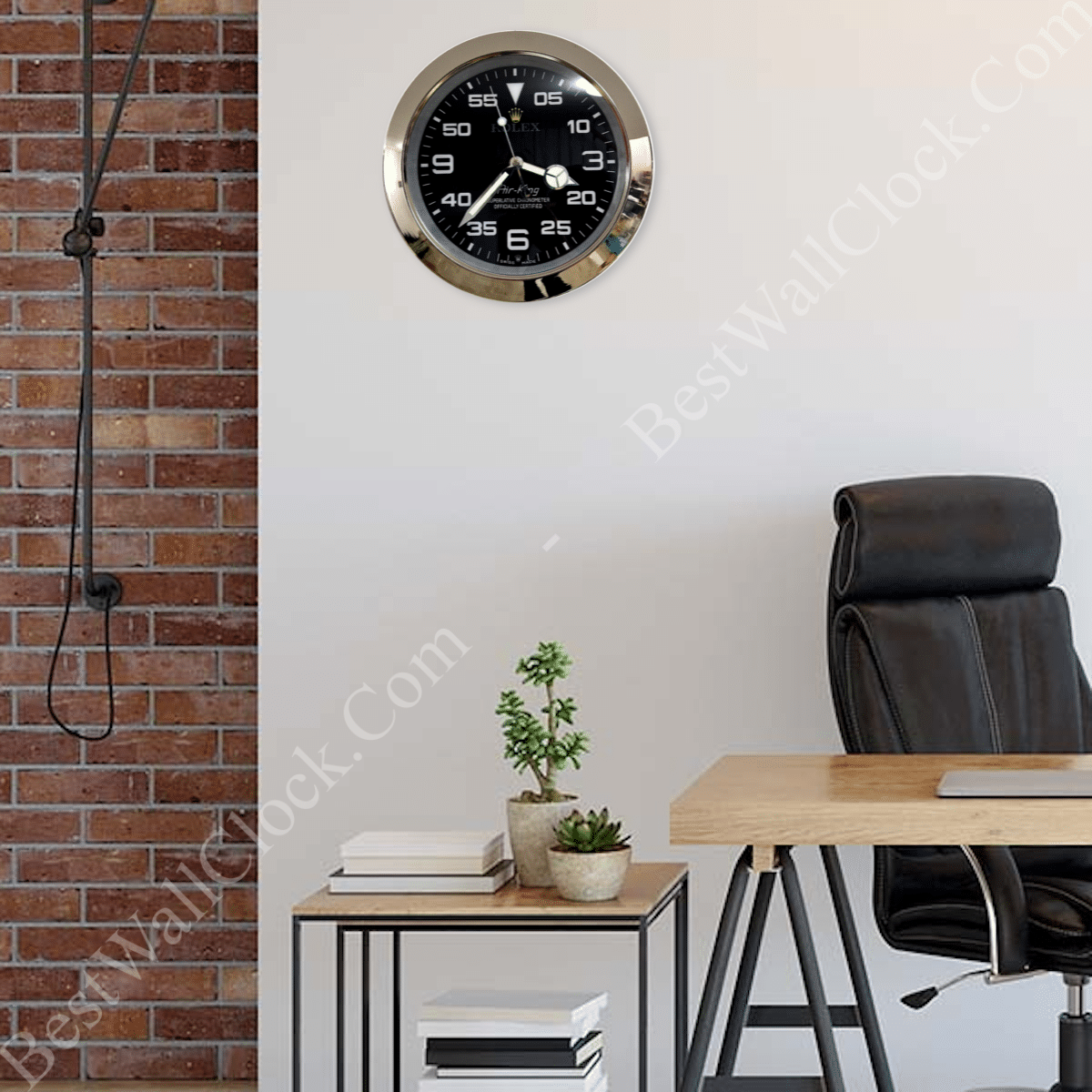 AIRKING – SILVER – BLACK EDITION 35 CM DELUXE METAL WALL CLOCK