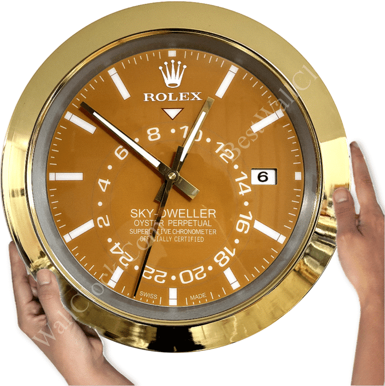 SKY DWELLER – GOLD – YELLOW EDITION 35 CM DELUXE METAL WALL CLOCK