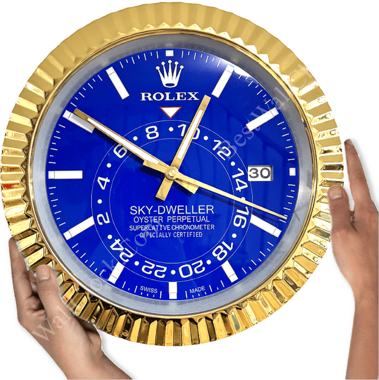 SKY DWELLER – ROSE GOLD-BLUE EDITION 35 CM DELUXE METAL WALL CLOCK