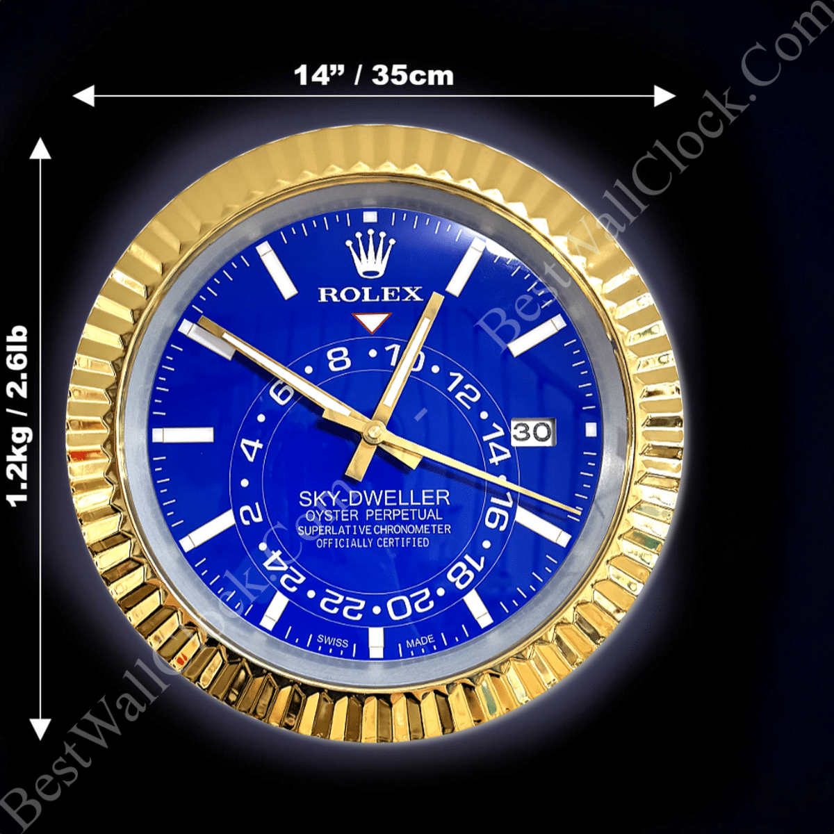 SKY DWELLER – ROSE GOLD-BLUE EDITION 35 CM DELUXE METAL WALL CLOCK