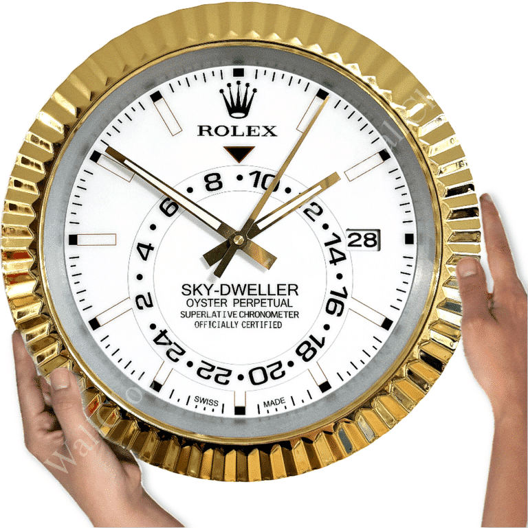 SKY DWELLER – ROSE GOLD – WHITE EDITION 35 CM DELUXE METAL WALL CLOCK