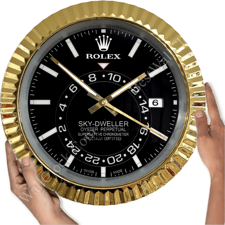 SKY DWELLER – ROSE GOLD – BLACK EDITION 35 CM DELUXE METAL WALL CLOCK