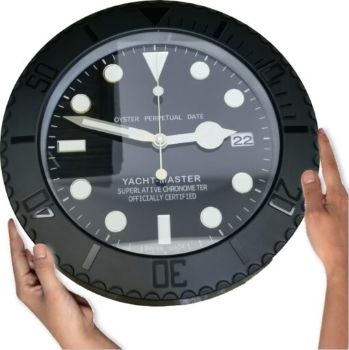 YATCH MASTER – BLACK – BLACK EDITION 35 CM DELUXE METAL WALL CLOCK