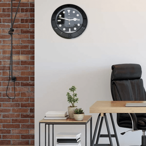 YATCH MASTER – BLACK – BLACK EDITION 35 CM DELUXE METAL WALL CLOCK