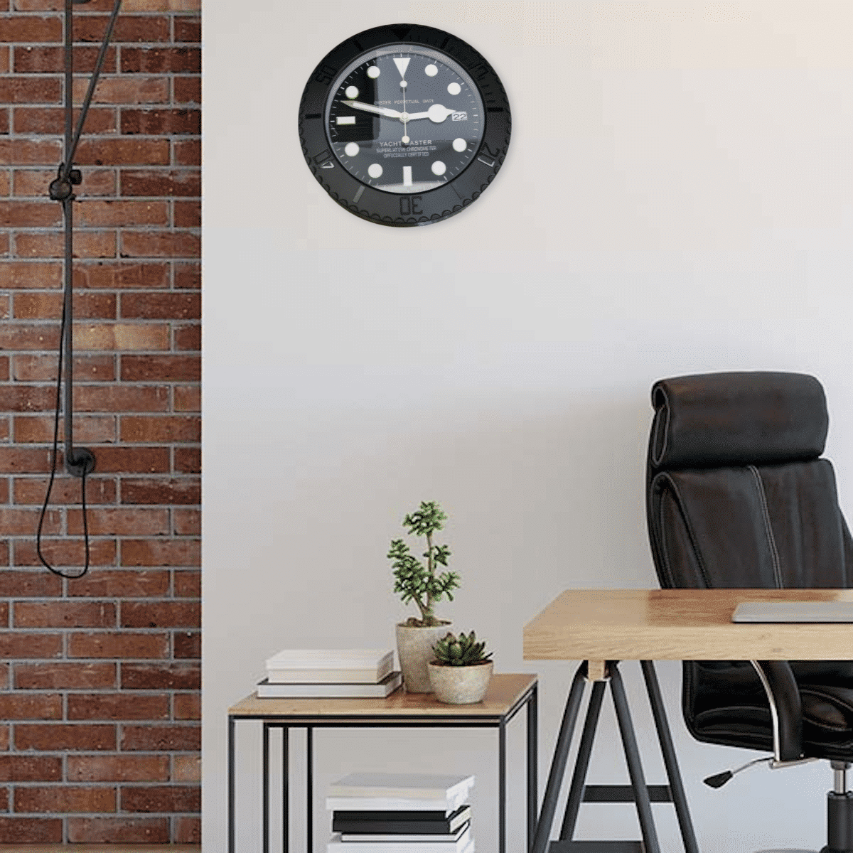 YATCH MASTER – BLACK – BLACK EDITION 35 CM DELUXE METAL WALL CLOCK