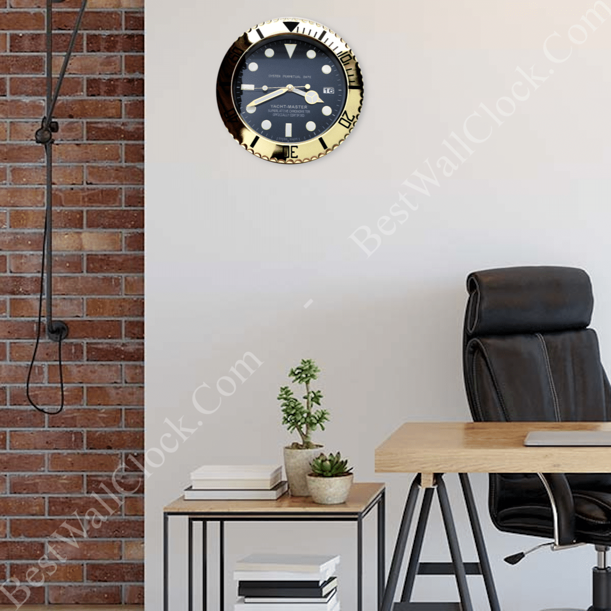YATCH MASTER – GOLD – BLACK EDITION 35 CM DELUXE METAL WALL CLOCK