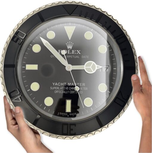 YATCH MASTER – BLACK – BLACK 2 DELUXE METAL WALL CLOCK 35 CM