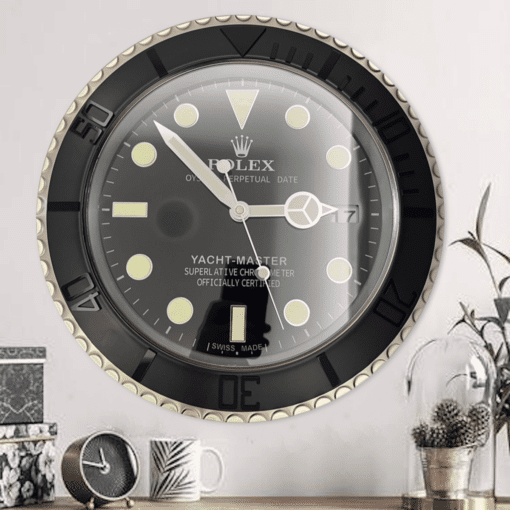 YATCH MASTER – BLACK – BLACK 2 DELUXE METAL WALL CLOCK 35 CM