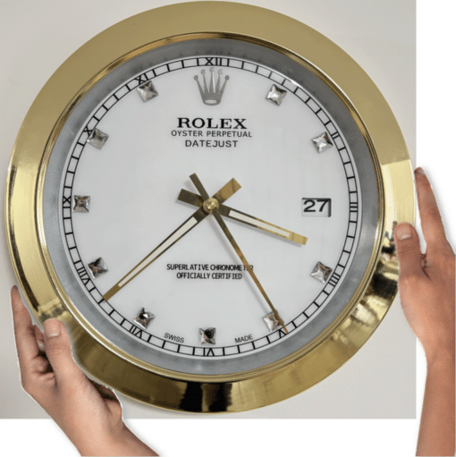 DATEJUST – GOLD-WHITE – 4 DELUXE METAL WALL CLOCK 35 CM