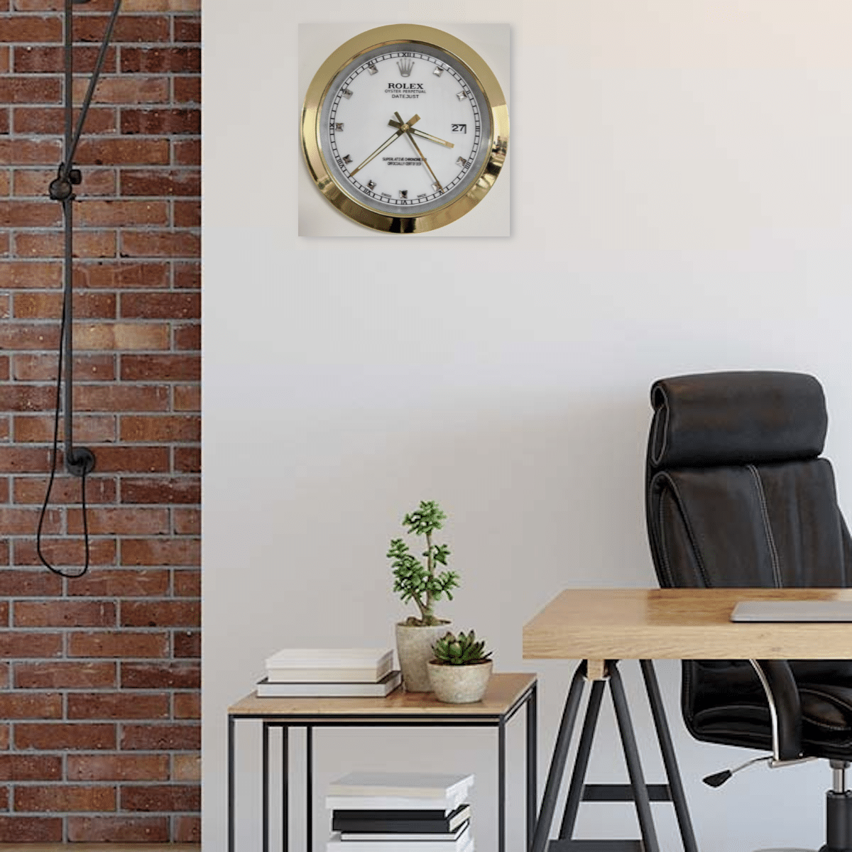 DATEJUST – GOLD-WHITE – 4 DELUXE METAL WALL CLOCK 35 CM