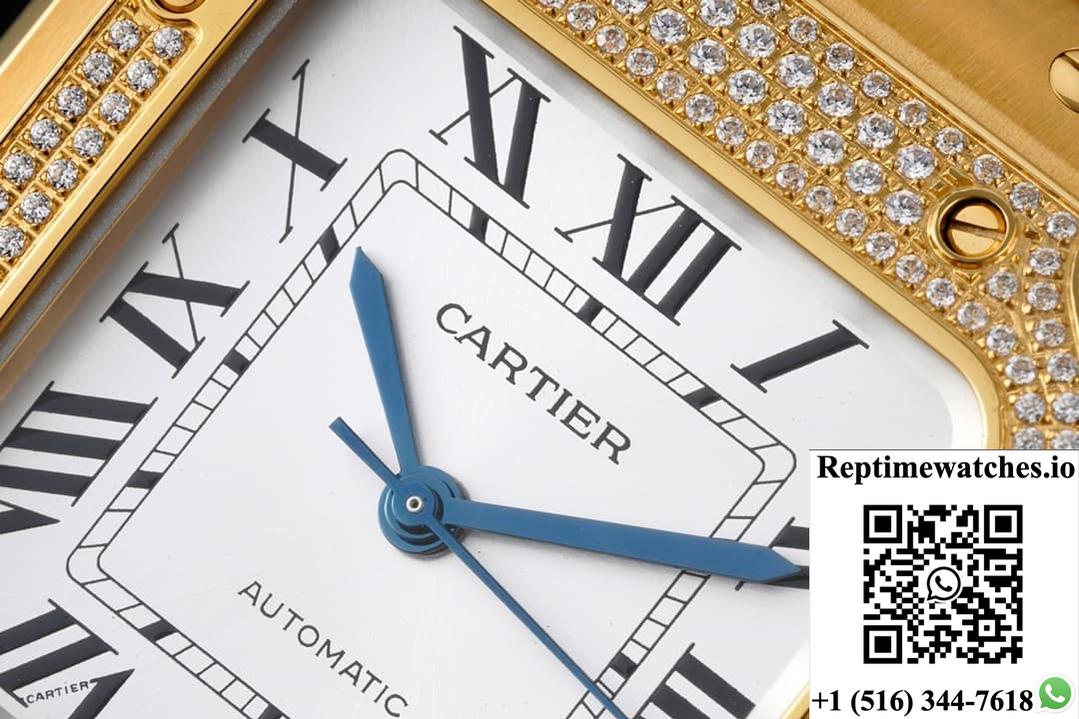 Cartier Santos WJSA0010 BV factory diamond bezel