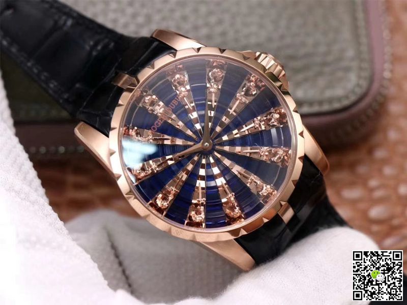 Roger Dubuis Excalibur RDDBEX0684 ZZ Factory Rose Gold Blue Dial