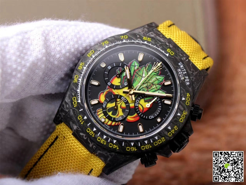 Rolex Daytona Cosmos Chronograph Carbon Fiber Edition Color Skull Dial