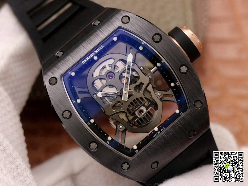 Richard Mille RM052-01 ZF Factory Black Ceramic Grey Skull Dial