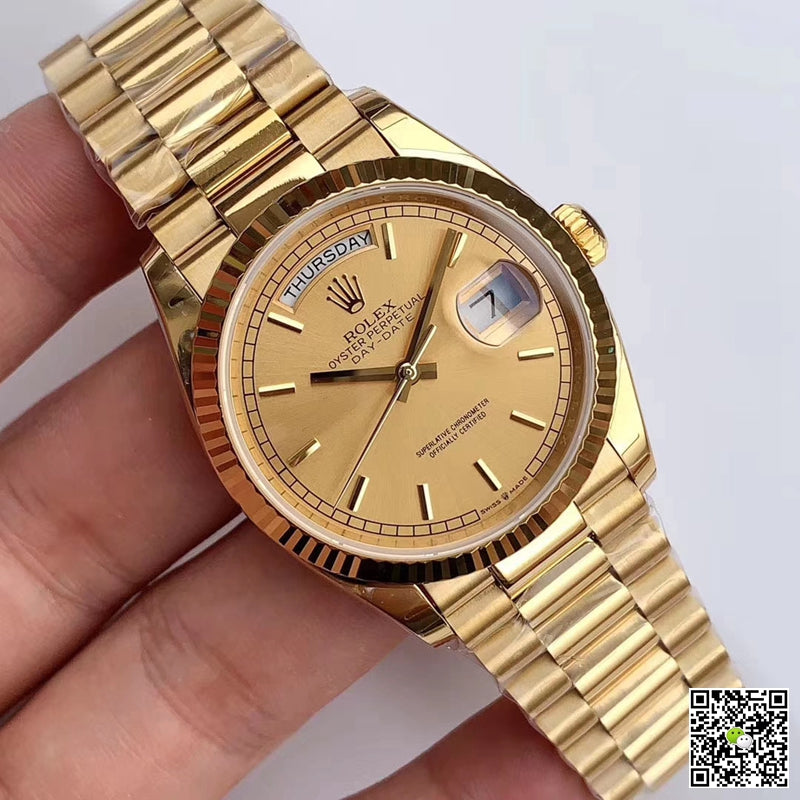 Rolex Day-Date M128238-0045 Yellow Gold EW Factory Champagne Dial