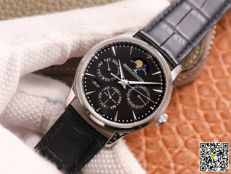 Jaeger-LeCoultre Master Ultra Thin Moon Perpetual Calendar 1308470 V9 Factory Black Dial