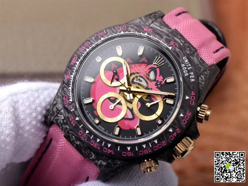 Rolex Daytona Cosmos Chronograph Carbon Fiber Edition Pink Exploded Dragon Dial