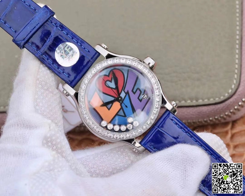 Chopard Happy Diamonds Happy Love 278559-3020 YF Factory Blue Mother Pearl Dial