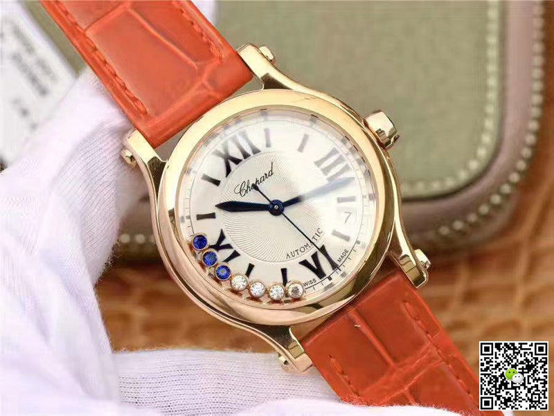 Chopard Happy Sport 274808 Rose Gold Diamonds YF Factory White Dial