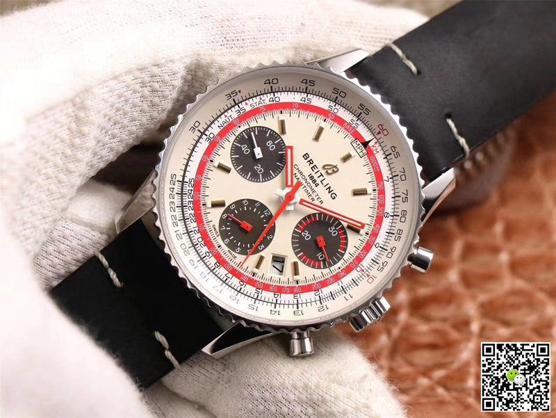 Breitling Navitimer 1 B01 Chronograph 43 TWA Edition AB01219A1G1X1 V9 Factory Silver Dial