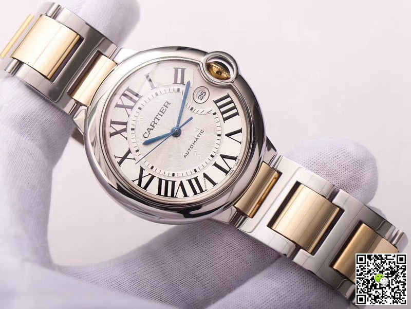 Ballon Bleu de Cartier W69009Z3 Wrap Gold V9 Factory Silver White Dial