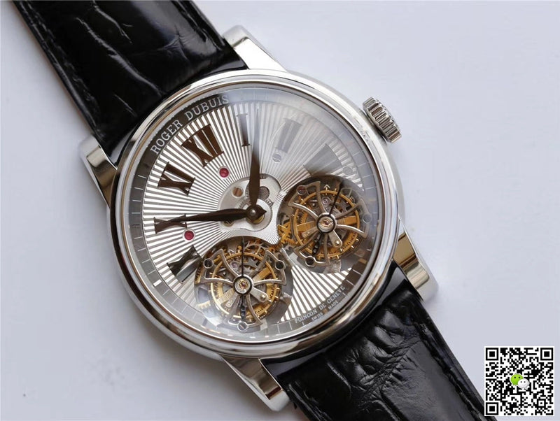 Roger Dubuis Hommage RDDBHO0562 Double Flying tourbillon JB Factory White Gold Case