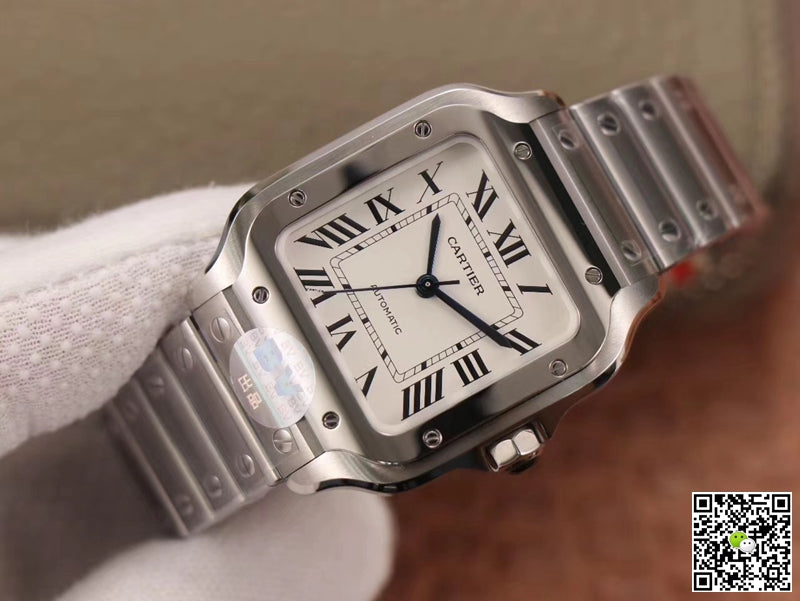Cartier Santos WSSA0029 BV Factory Silver White Dial