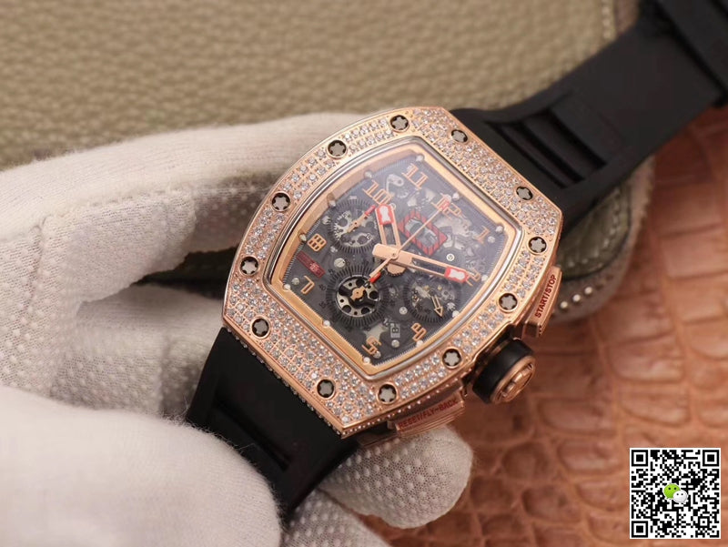 Richard Mille RM011 RG/5423 Felipe Massa KV Factory Rose Gold Diamond Bezel