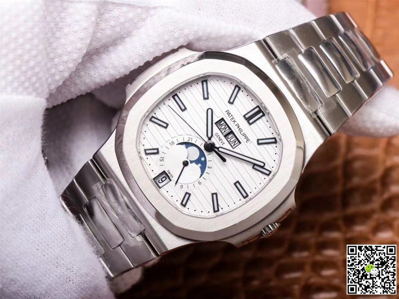 PF Factory Patek Philippe Nautilus 5726/1A-010 Moonphase Silver White Dial