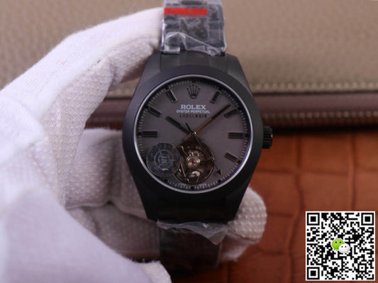 JB Factory Replica Rolex Milgauss Base 116400 Label Noir Design LNT01HS-001 Black case watch
