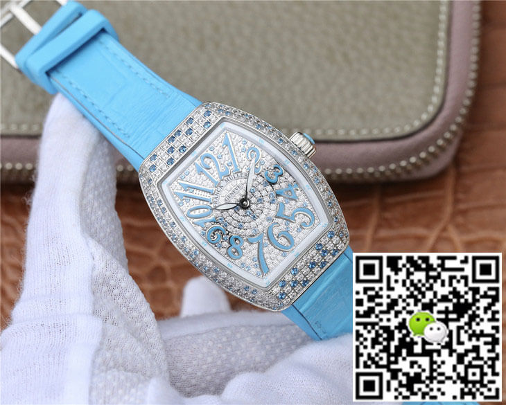 Franck Muller Ladies Collection V 32 SC AT FO D CD (BL) ABF Factory Diamond-set Bezel