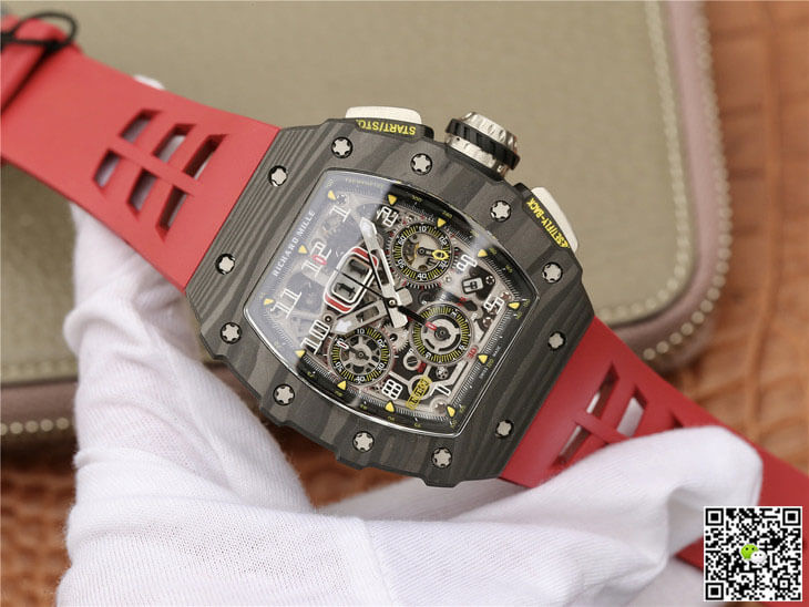 Richard Mille RM11-03 KV Factory Carbon Fiber Red Strap