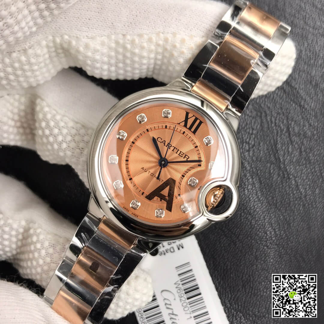 Ballon Bleu De Cartier Ladies 33MM V6 Factory Gold strap