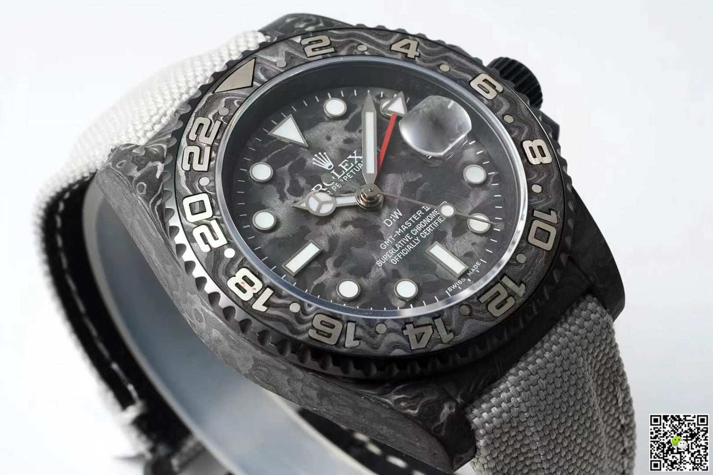 Rolex GMT-MASTER II Diw Carbon Fiber Dial Fabric Strap