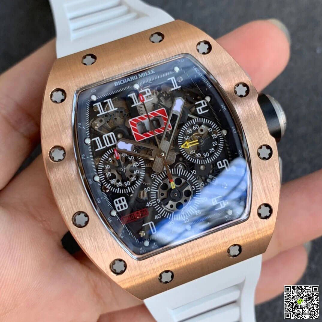 Richard Mille RM11 KV Factory Rose Gold White Strap