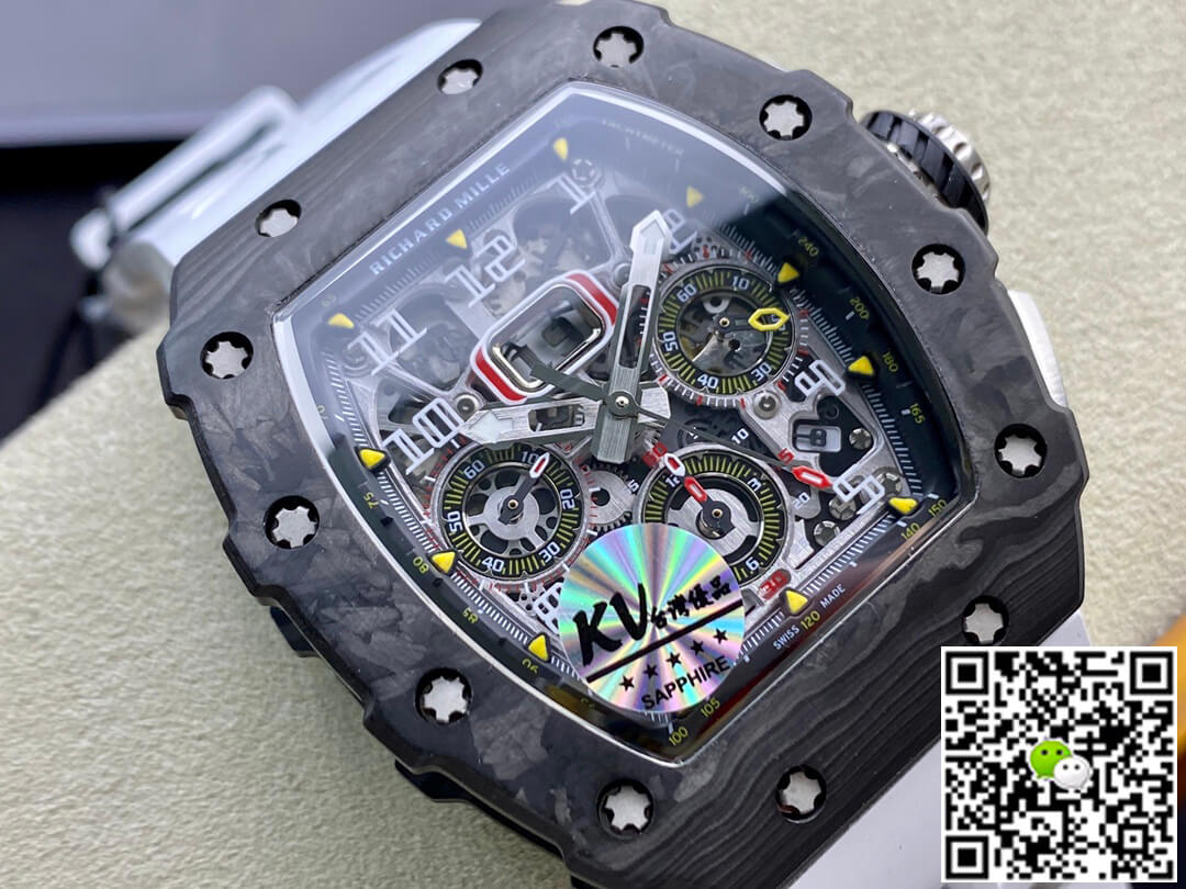 Richard Mille RM011-03 KV Factory Carbon Fiber White Strap