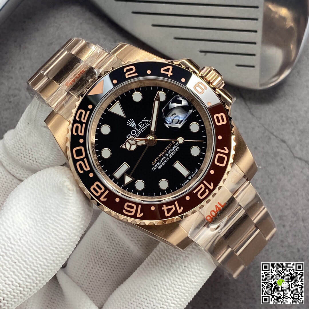 Rolex GMT Master II 126715CHNR-0001 GM Factory Rose Gold Black Dial